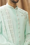 Arihant Rai Sinha_Green Sherwani And Stole Art Silk Floral Pattern Set _at_Aza_Fashions