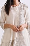 Neelu Sethi_Off White Chanderi Embroidered Zari And Sequin Work Round Peplum Kurta Gharara Set _Online_at_Aza_Fashions