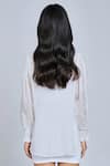 Shop_World of Ra_White Material Organza Embroidery Thread Work Shirt Collar Vest_at_Aza_Fashions