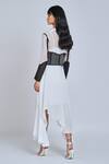 Shop_World of Ra_White Material Organza Embroidery Thread Work Open Cropped Blazer_at_Aza_Fashions