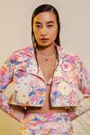 Shop_The Iaso_Multi Color Poplin Lining Cambric Floral Manami Pattern Jacket _at_Aza_Fashions