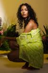 Buy_The Iaso_Green Viscose Crepe Floral Collared Neck Pattern Shirt _Online_at_Aza_Fashions