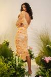 Buy The Iaso Orange Viscose Crinkle Chiffon Lining Crepe Floral Saki Pattern Dress Online at Aza Fashions Buy_The Iaso_Orange Viscose Crinkle Chiffon Lining Crepe Floral Saki Pattern Dress _Online_at_Aza_Fashions