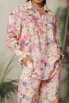 Buy_The Iaso_Multi Color Silk Chiffon Floral Shirt Collar Manami Pattern _Online_at_Aza_Fashions