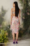 Shop_THE IASO_Multi Color Silk Chiffon Floral Manami Pattern Sarong _at_Aza_Fashions