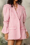 Buy_THE IASO_Pink  Lining Cambric Zale Oversized Jacket _Online_at_Aza_Fashions