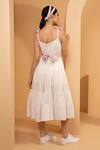 Shop_Tarini Vij_White Crushed Linen Scoop Neck Alison Tiered Dress _at_Aza_Fashions