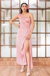 Buy_Tarini Vij_Pink Irish Satin One Shoulder Charlotte Dress _at_Aza_Fashions