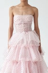 Buy_Gauri & Nainika_Pink Polka Dot Strapless Dress_Online_at_Aza_Fashions
