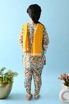 Shop_THE COTTON STAPLE_Yellow Cotton Tassels Uzma Floral Print Kurta Set _at_Aza_Fashions