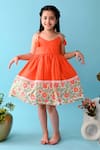 Buy_The Cotton Staple_Orange Cotton Rafa Floral Print Camisole Dress _at_Aza_Fashions