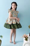 Buy_The Cotton Staple_Green Cotton Tassels Fulwari Floral Print Dress _Online_at_Aza_Fashions