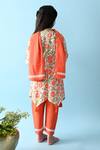 Shop_THE COTTON STAPLE_Orange Cotton Tassels Amira Floral Print Anarkali Set _at_Aza_Fashions