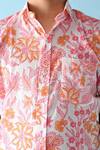 Shop_THE COTTON STAPLE_Pink Cotton Embroidery Floral Print Shirt _Online_at_Aza_Fashions