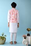 Shop_THE COTTON STAPLE_Pink Cotton Embroidery Floral Printed Bundi And Kurta Set _at_Aza_Fashions