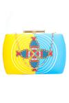 Buy_NR By Nidhi Rathi_Multi Color Printed Mandala Rectangle Clutch_Online_at_Aza_Fashions