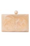 Shop_NR By Nidhi Rathi_Beige Embroidered Rectangle Clutch_at_Aza_Fashions