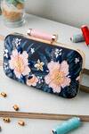 Buy NR By Nidhi Rathi Blue Embroidered Floral Rectangle Clutch at Aza Fashions Buy_NR By Nidhi Rathi_Blue Embroidered Floral Rectangle Clutch_at_Aza_Fashions