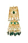 Kiara_Gold Plated Artificial Stones Kundan Embellished Necklace Set _at_Aza_Fashions