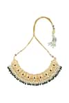 Shop_Kiara_Gold Plated Artificial Stones Kundan Embellished Necklace Set _Online_at_Aza_Fashions