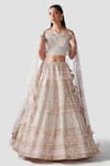 Swati Narula_Pink Lehenga And Blouse Organza Dupatta Net Embroidery Aya Set  _Online_at_Aza_Fashions