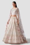 Buy_Swati Narula_Pink Lehenga And Blouse Organza Dupatta Net Embroidery Aya Set  _Online_at_Aza_Fashions