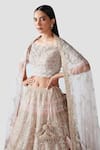 Shop_Swati Narula_Pink Lehenga And Blouse Organza Dupatta Net Embroidery Aya Set  _Online_at_Aza_Fashions