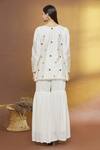 Shop_Adara Khan_Off White Raw Silk Sequin Embroidered Kurta Gharara Set_at_Aza_Fashions