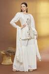 Buy_Adara Khan_Off White Raw Silk Sequin Embroidered Kurta Gharara Set_Online_at_Aza_Fashions