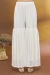 Adara Khan_Off White Raw Silk Sequin Embroidered Kurta Gharara Set_at_Aza_Fashions