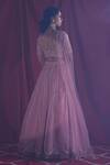 Shop Shloka Sudhakar Pink Organza, Dupatta Net Thread, Cutdana And Pearl Work Embroidered Lehenga Set at Aza Fashions Shop_Shloka Sudhakar_Pink Organza, Dupatta Net Thread, Cutdana And Pearl Work Embroidered Lehenga Set _at_Aza_Fashions