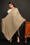 DUSALA_Beige Embroidered Stone Stole _Online_at_Aza_Fashions