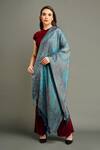Buy_DUSALA_Blue Handwoven Floral And Paisley Stole _Online_at_Aza_Fashions