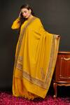 DUSALA_Yellow Pashmina Wool Woven Shawl _Online_at_Aza_Fashions