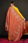 Shop_Dusala_Orange Embroidered Pashmina Handwoven Phulkari Shawl_at_Aza_Fashions
