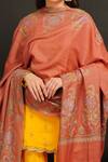 Buy_Dusala_Orange Embroidered Pashmina Handwoven Phulkari Shawl_Online_at_Aza_Fashions