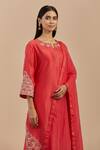 Buy_Priya Chaudhary_Red Chanderi Silk Kurta Set_Online_at_Aza_Fashions