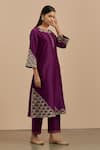 Priya Chaudhary_Purple Chanderi Silk Kurta Set_Online_at_Aza_Fashions