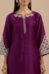 Shop_Priya Chaudhary_Purple Chanderi Silk Kurta Set_Online_at_Aza_Fashions