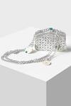 Shop_Jade By Monica & Karishma_Silver Bella Coin Purse With Sling_at_Aza_Fashions