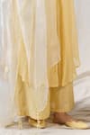 Buy_Naaz By Noor_Yellow Cotton, Organza, Chanderi Plain Round Ombre Kurta Set _Online_at_Aza_Fashions