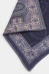 Ritu Kumar_Blue Printed Jaamevar Table Runner _Online_at_Aza_Fashions