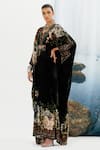 Shop_Rajdeep Ranawat_Black Imama Silk Velvet Printed Kaftan_Online_at_Aza_Fashions