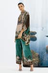 Rajdeep Ranawat_Ivory Chanel Silk Velvet Printed Tunic_Online_at_Aza_Fashions