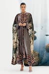 Buy_Rajdeep Ranawat_Multi Color Silk Velvet Printed Dakota Kaftan Tunic And Pant Set  _Online_at_Aza_Fashions