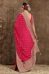 Shop_SHIKHAR SHARMA_Fuchsia Chinon And Raw  Lining Taffeta Embroidery Saree With Blouse _at_Aza_Fashions