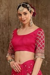 SHIKHAR SHARMA_Fuchsia Chinon And Raw  Lining Taffeta Embroidery Saree With Blouse _Online_at_Aza_Fashions