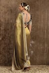 Shop_SHIKHAR SHARMA_Gold Saree Metallic Tissue Embroidered And Woven Shimmer With Raw Silk Blouse _at_Aza_Fashions