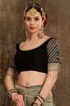 Shikhar Sharma_Gold Blouse Raw Silk, Lining Taffeta Silk, Saree Metallic Tissue Woven With _Online_at_Aza_Fashions