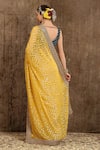 Shop_SHIKHAR SHARMA_Yellow Georgette And Silk Chanderi Lining Taffeta Saree With Blouse _at_Aza_Fashions